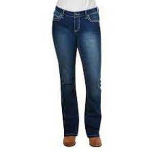 Wrangler Women's Mid-Rise Bootcut Jeans Dark Wash Stretch Denim - Size 5x30